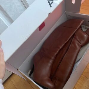 Faux Brown Leather Also Boots